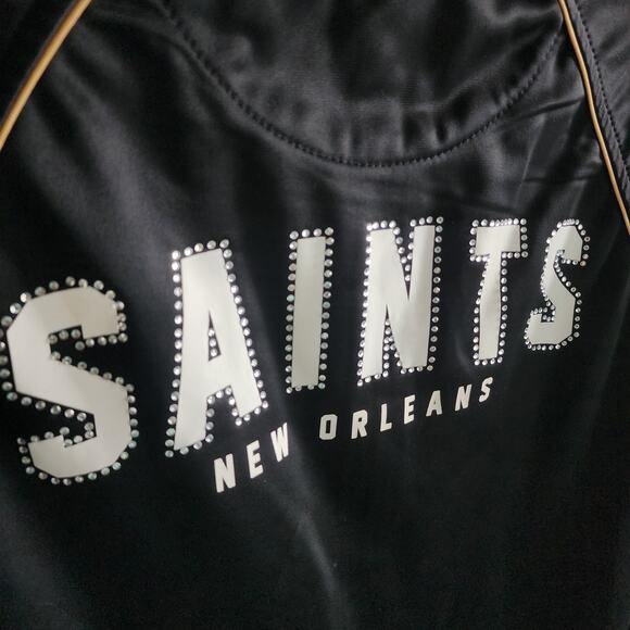 NFL Team Apparel New Orleans Saints Women's Size Small Zip  Rhinestone Bling - Picture 9 of 10